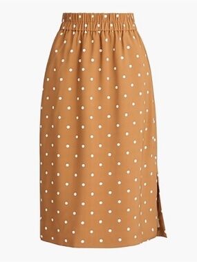 J. Crew Camel Midi Skirt with Elastic Pull On Waist
